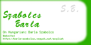 szabolcs barla business card